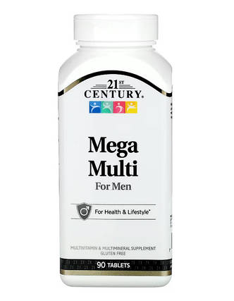Вітаміни для чоловіків 21st Century Mega Multi 90 таб США, фото 1