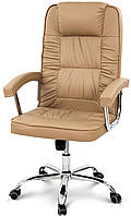 Офисное компьютерное бежевое кресло для девушки руководителя, стильного мужчины на колесах Фокус Микс Мебель