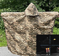 Водонепроницаемое пончо дождевик армейский камуфляжный плащ палатка компактный пиксель(VS)