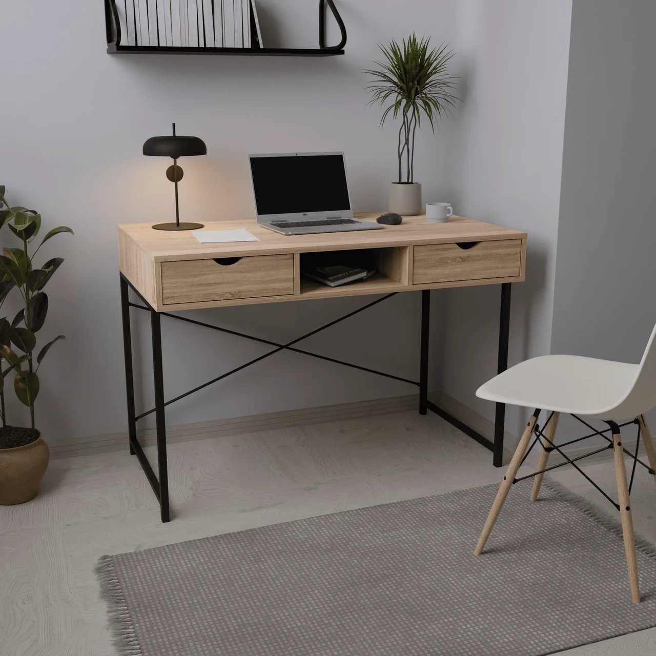 Стіл письмовий КРАТ Neman, колір дуб сонома / чорний