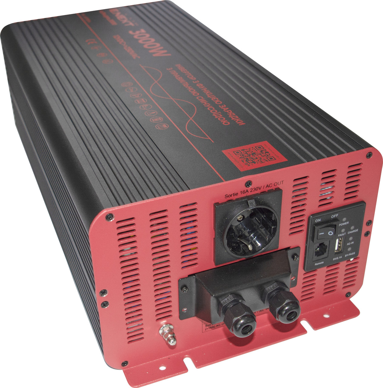 Інвертор з функцією зарядки e.inv.pro.3000 12/220В 3000Вт, чиста синусоїда, фото 1