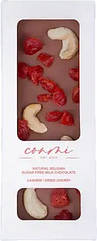 Натуральний молочний шоколад БЕЗ ЦУКРУ кеш'ю/вишня ТМ Conmi Chocolate Cashew/Dried Cherry