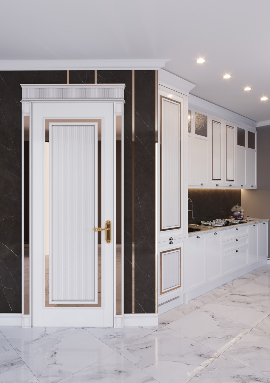 Міжкімнатні двері Casa Verdi New Age із масиву вільхи біла з металом