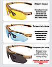 Захисні окуляри Oakley тактичні койот з поляризацією 5 лінз One size+, фото 5