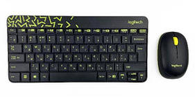 Комплект бездротовий Logitech MK240 Wireless, Black/Chartreuse Yellow (Refurbished)