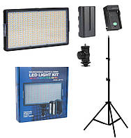 Светодиодная LED панель-подсветка 416 для фото, видео (накамерный свет) на аккумуляторе + штатив