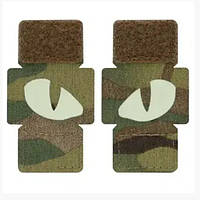 Шеврон на липучке M-Tac Tiger Eyes Laser Cut пара 40 х 25 мм Multicam EH, код: 7787200