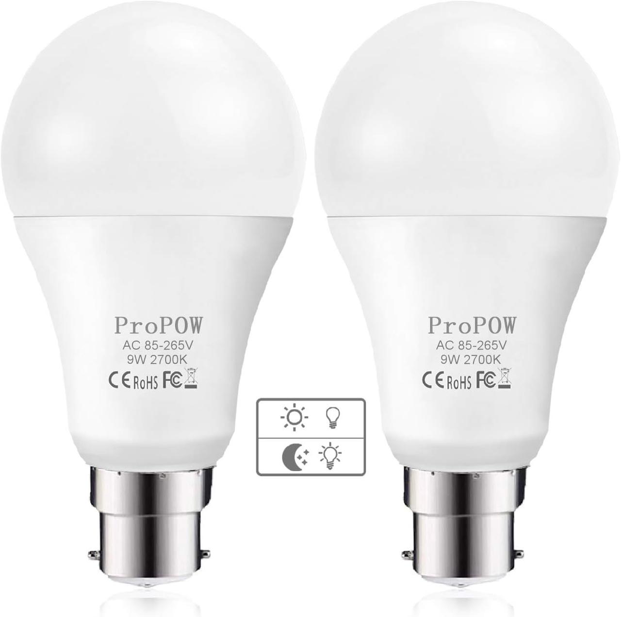 Лампа ProPOW від заходу сонця до світанку, 9 Вт (еквівалент 60 Вт) Світлодіодні лампи A19, інтелектуальне автоматичне включення, фото 1