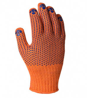 Рукавички Doloni двосторонні з ПВХ-крапкою, помаранчеві, клас в'язання 7, розмір 10, фото 3