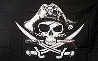 Пиратский флаг пиратов Веселый Роджер в шляпе с ножом 90*60, 150*90 см