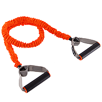 Эспандер трубчатый с ручками в защитном рукаве Zelart FI-7829-M нагрузка средняя оранжевый-серый zm