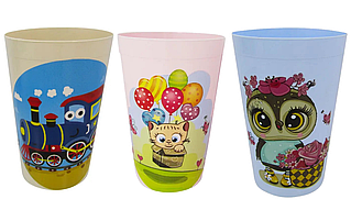 Стакан пластиковий дитячий Сонечко (з декором)