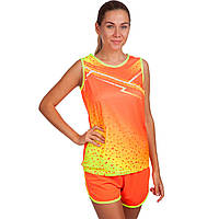 Форма для легкой атлетики женская LIDONG LD-8310 размер S цвет оранжевый-желтый ld