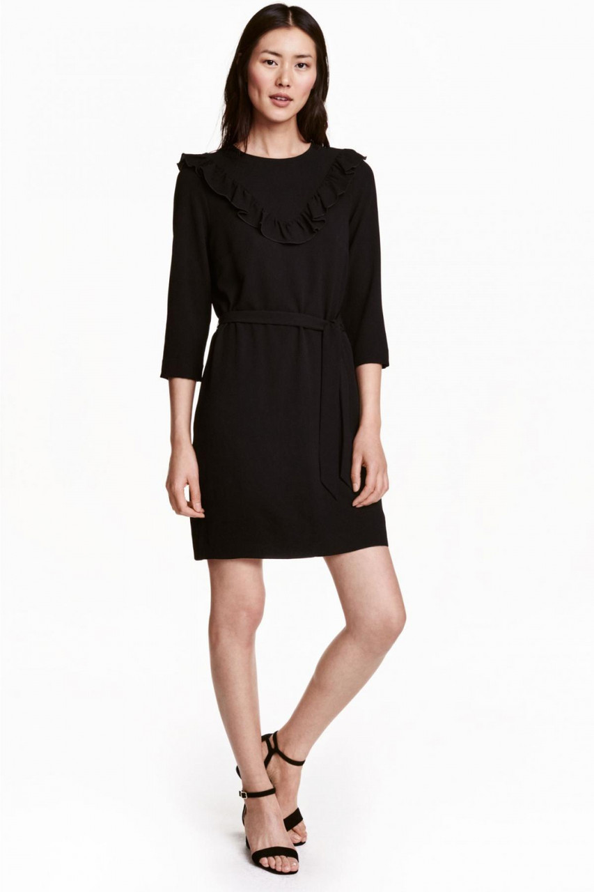 Плаття без пояса для жінки H&M 0410315-4 32(XS) чорний