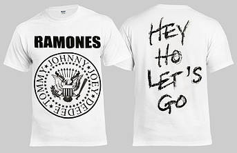 Футболка RAMONES Hey Ho Let's Go біла, фото 1
