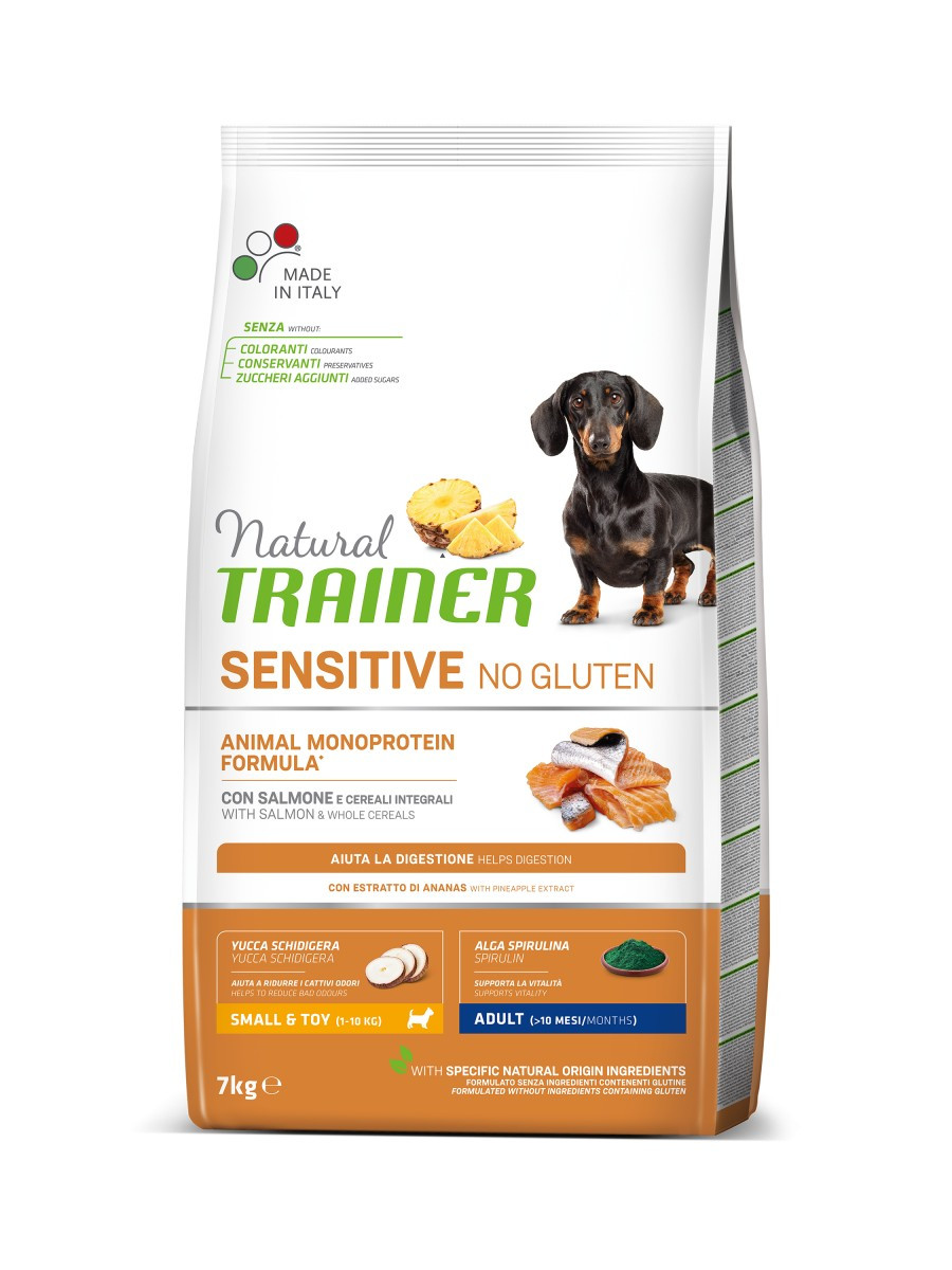 Сухий корм Trainer Natural Dog Sensitive Super Premium Adult Mini для дорослих собак дрібних порід з лососем 7 кг