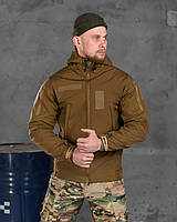 Тактическая демисезонная куртка soft shell койот,военная водоотталкивающая армейская куртка на флисе зсу