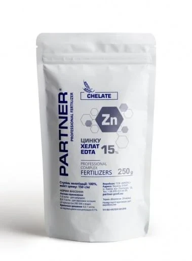 Добриво цинк  "Partner-Chelate" Zn 15% EDTA 0.25 кг(пак)