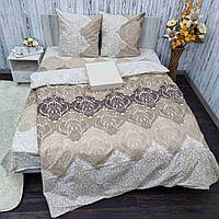 Комплект постельного белья евро бежевый Франческа, натуральное постельное белье 240х220 см
