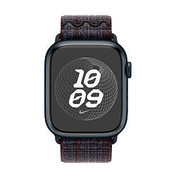 Ремінець для Apple Watch 45mm Black/Blue Nike Sport Loop (MUJX3ZM/A)