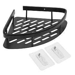 Кутова полиця у ванну (28х21х4,3 см) 1шт, Чорна / Органайзер для ванної / Полиця настінна металева