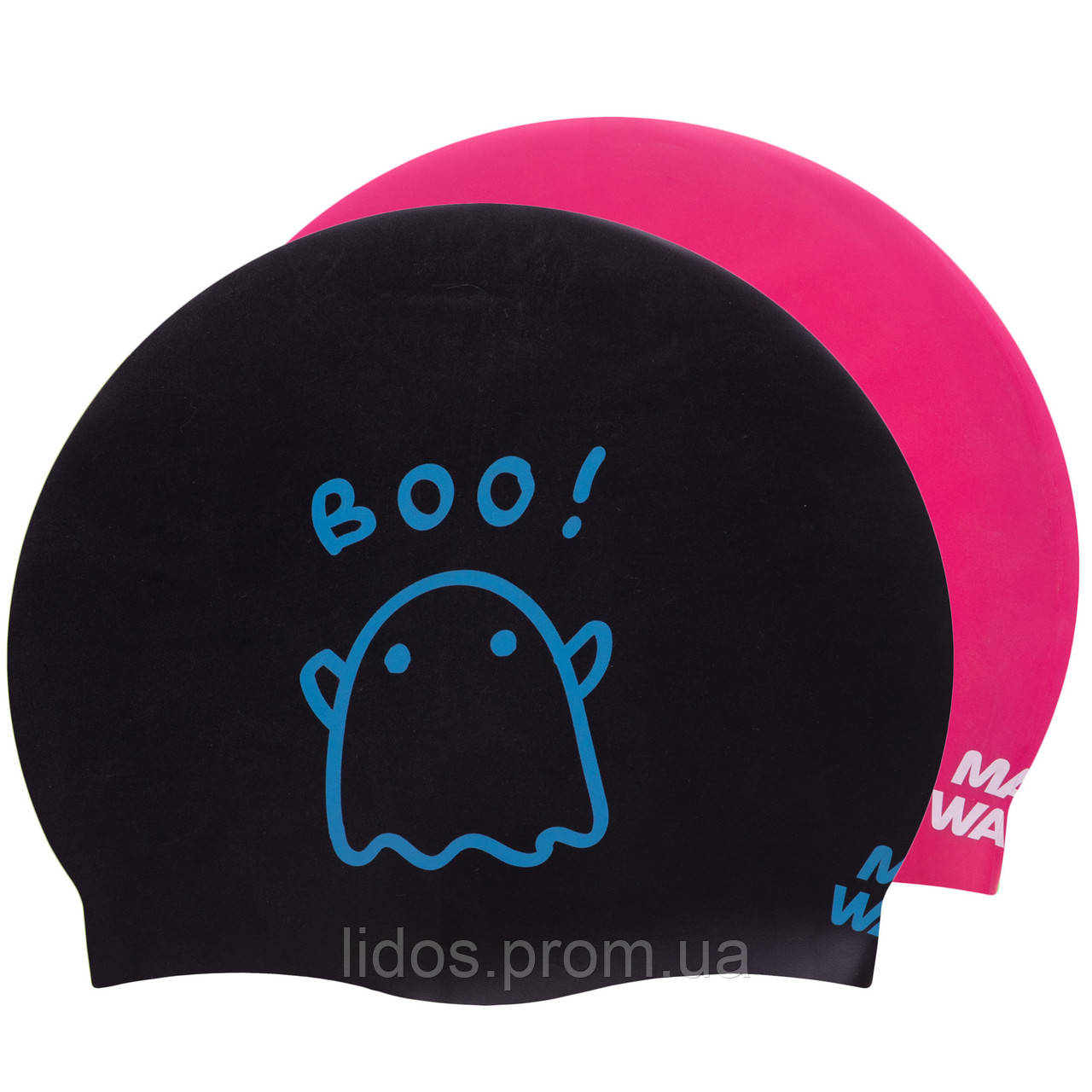 Шапочка для плавания двухсторонняя MadWave BOO! reversible M055022 цвет черный-розовый ld - фото 1 - id-p2144406099