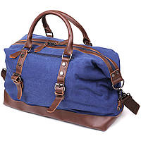 Дорожная сумка текстильная средняя Vintage 20084 Синяя hd