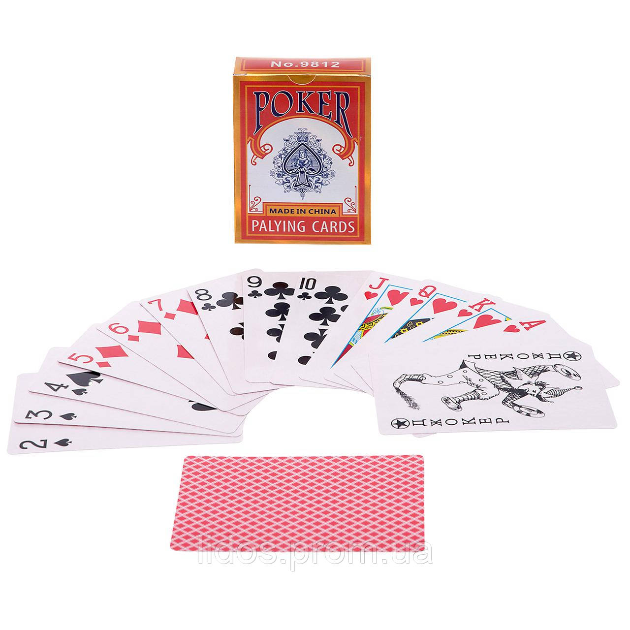 Карты игральные покерные ламинированые Zelart 9812 54 карты ld - фото 1 - id-p2144278449