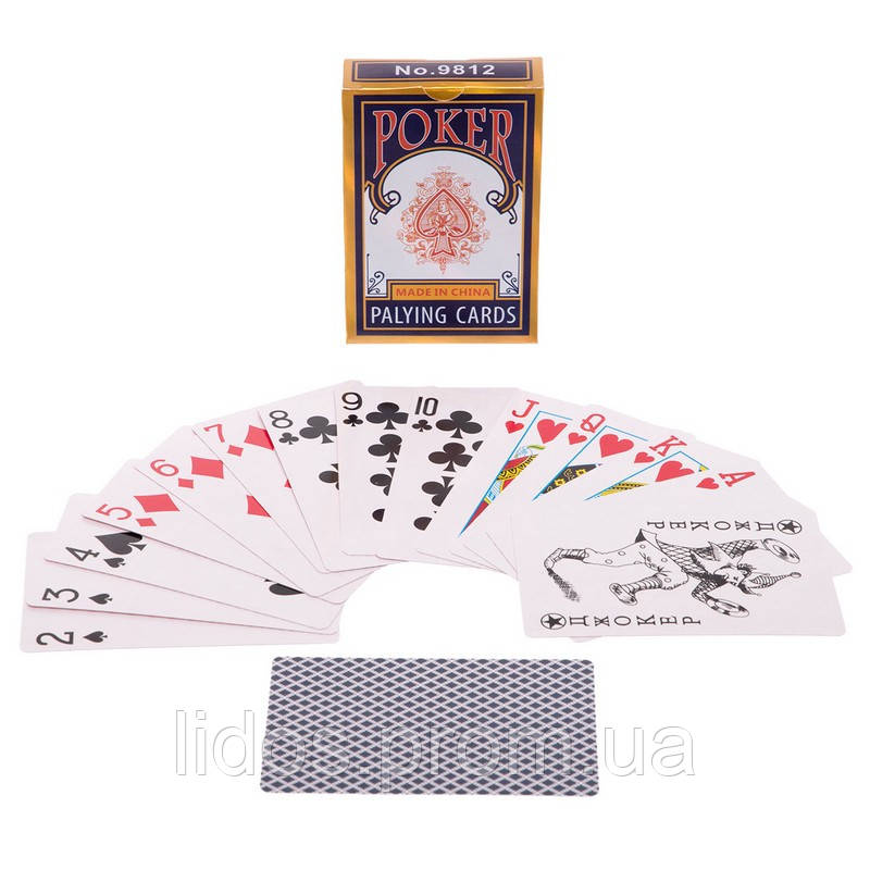 Карты игральные покерные ламинированые Zelart 9812 54 карты ld - фото 2 - id-p2144278449