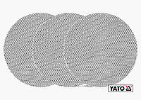 Сітка абразивна, тверда, кругла, на липучці, до шліфмашини YATO : G150, Ø= 225 мм, 3 шт (DW) Povna-torba это