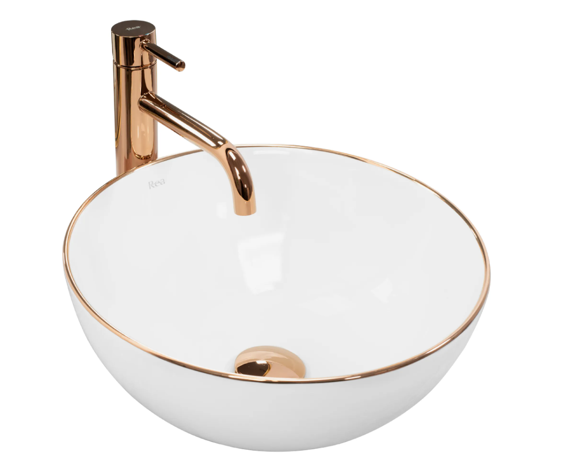 Умивальник (раковина) REA STELLA ROSE GOLD EDGE накладний *