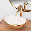 Умивальник (раковина) REA SOFIA GOLD WHITE накладний *, фото 4
