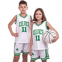 Форма баскетбольная детская NB-Sport NBA CELTICS 11 BA-0967 размер L цвет белый-зеленый ld