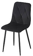 Современный черный велюровый стул для кухни на черных ножках Мемори для обеденного стола Микс Мебель