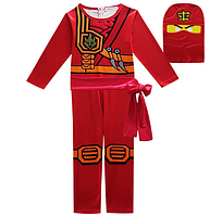 Дитячий карнавальний Лего Ніндзяго ніндзя р. 100-140 для хлопчика червоний Кай