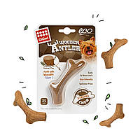 Игрушка для собак Рог жевательный GiGwi Wooden Antler, дерево, полимер, XS