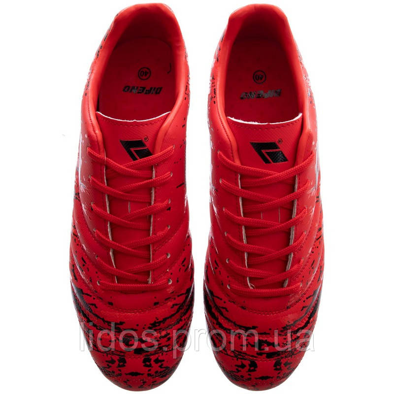 Бутсы футбольные DIFENO 20517B-2 размер 42 цвет красный-черный ld - фото 8 - id-p2144236658