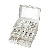 Шкатулка Casegrace SP-01223 для украшений и ювелирных изделий трехуровневая 26,5*18*13,5 см White tp