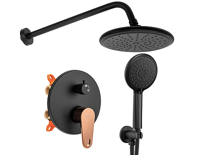 Душова система REA MILD BLACK ROSE GOLD + BOX прихованого монтажу *