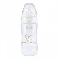 Бутылочка для кормления Nuk First Choice Plus Сердца 300 мл Бежевая (3952398)