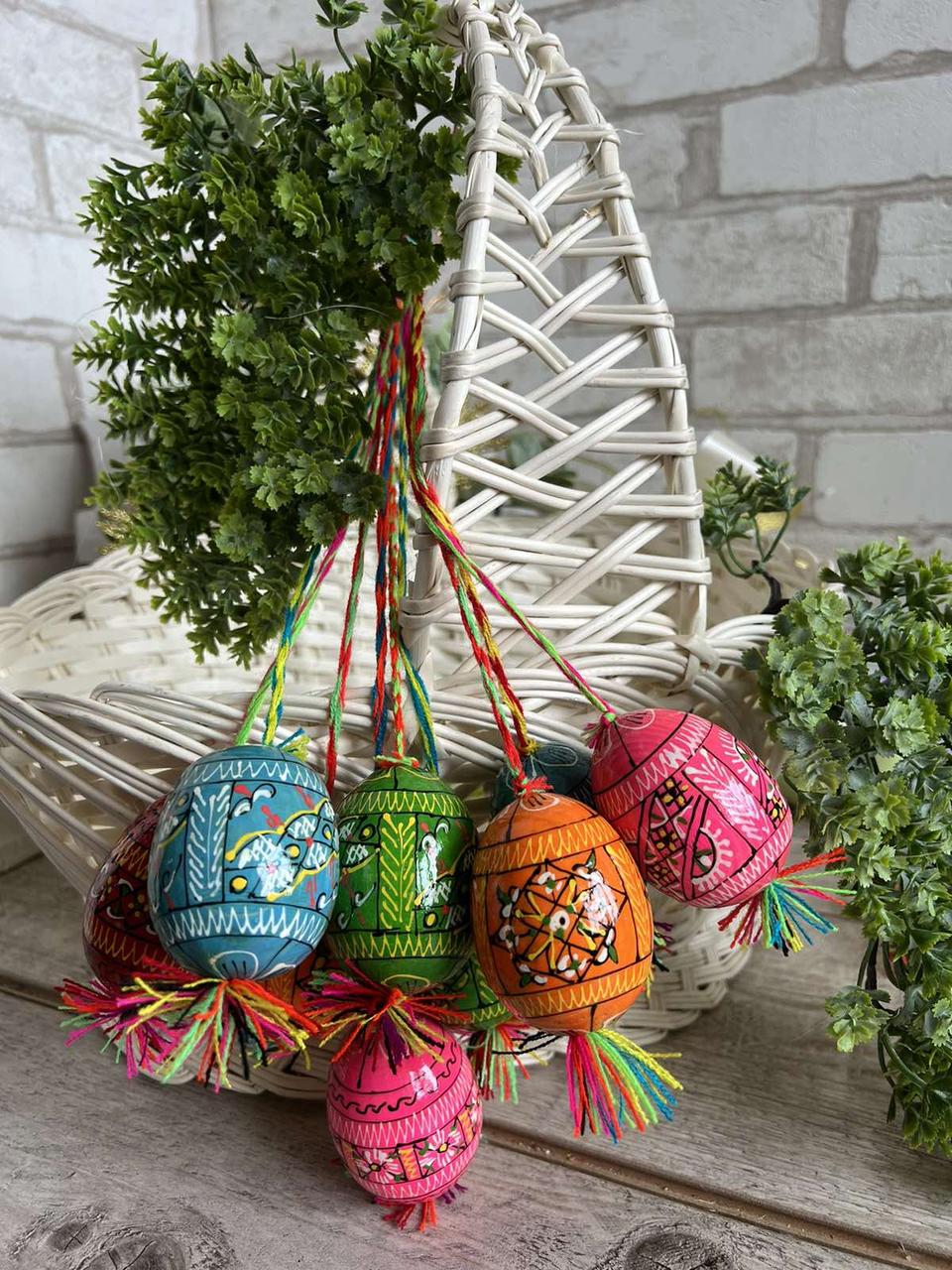 Крашанка, дерев'яне декоративне підвісне яйце, h 6-7 см, фото 1