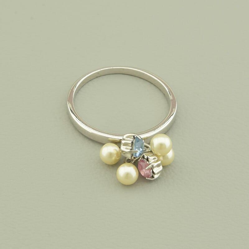 Кільце 'Vogue' Фіаніт (родій), фото 1