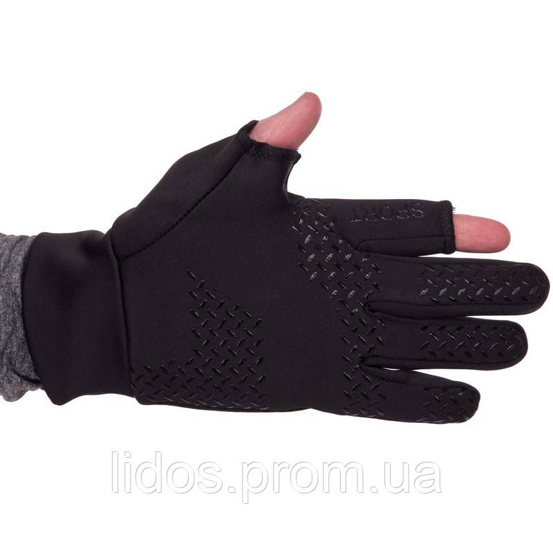 Перчатки для охоты и рыбалки (перчатки спиннингиста) Zelart BC-9240 размер L цвет черный ld - фото 5 - id-p2144376925