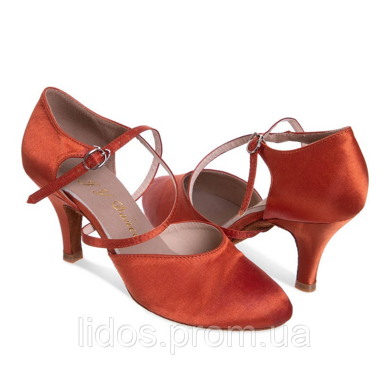 Взуття для бальних танців жіноча Латина із закритим носком F-Dance LD6001-BZ розмір 36 колір бронзовий ld - фото 3 - id-p2144359398