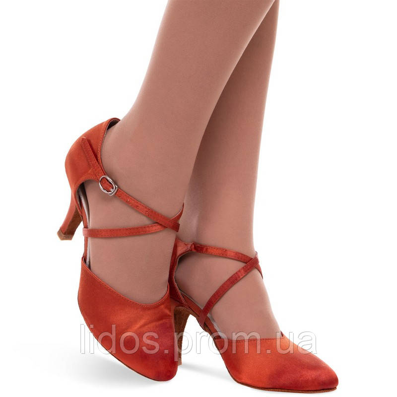 Обувь для бальных танцев женская Латина с закрытым носком F-Dance LD6001-BZ размер 36 цвет бронзовый ld - фото 6 - id-p2144359398