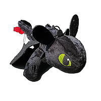 Мягкая игрушка на машину Дракон Беззубик, Фурия 25 см Черный
