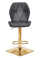 Барный стул с регулировкой высоты на золотой квадратной ноге с подножкой Alby Bar GD-Base