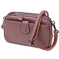 Замечательная сумка-клатч в стильном дизайне из натуральной кожи 22126 Vintage Пудровая ka