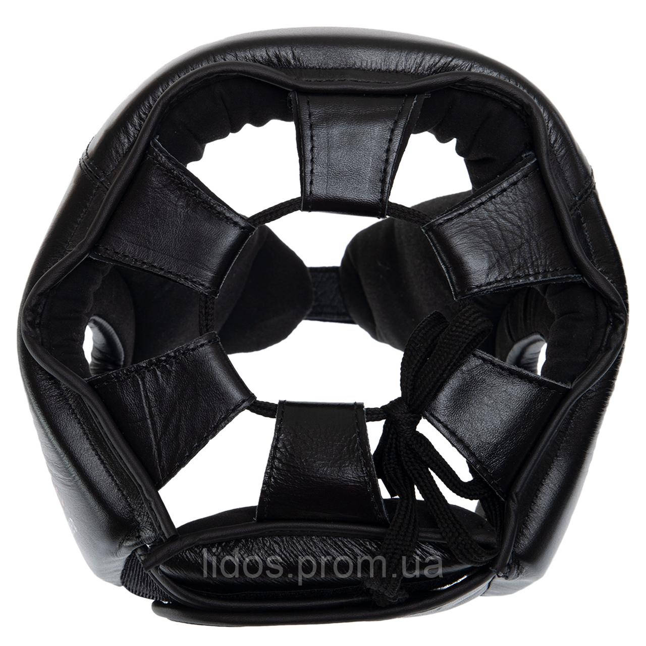 Шлем боксерский открытый кожаный FISTRAGE VL-8497 размер S цвет черный-зеленый ld - фото 5 - id-p2144406466