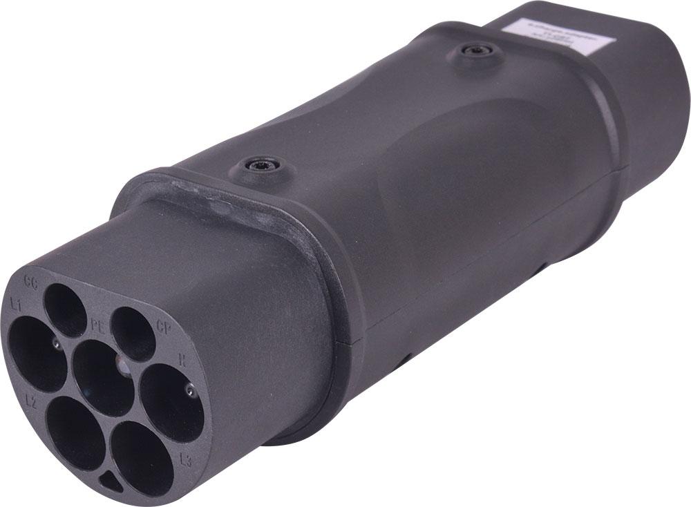 Перехідник e.charge.adapter.T2-GBT-1 із Т2 на GBT, моноліт, 32А, 1 фаза, фото 1